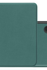 NoXx Hoes Geschikt voor Kobo Clara 2E Hoesje Bookcase Cover Book Case Hoes Sleepcover - Donkergroen