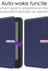 NoXx Hoes Geschikt voor Kobo Clara 2E Hoesje Bookcase Cover Book Case Hoes Sleepcover - Donkerblauw