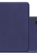 NoXx Hoes Geschikt voor Kobo Clara 2E Hoesje Bookcase Cover Book Case Hoes Sleepcover - Donkerblauw