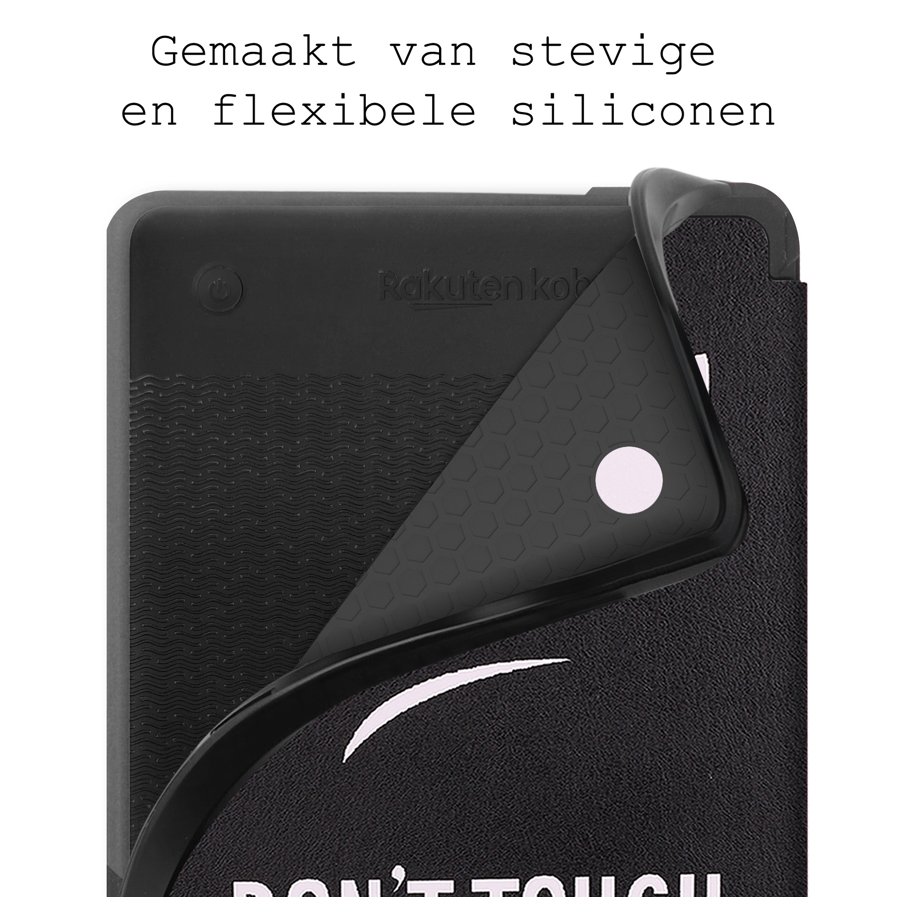 BASEY. Hoes Geschikt voor Kobo Clara 2E Hoesje Bookcase Cover Hoes - Hoesje Geschikt voor Kobo Clara 2E Hoes Cover Case - Don't Touch Me