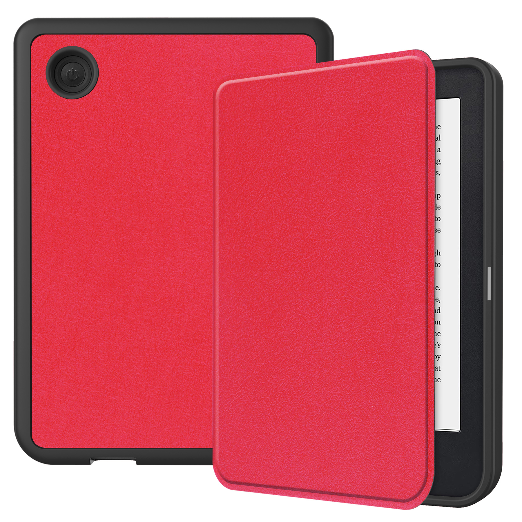 BASEY. Hoes Geschikt voor Kobo Clara 2E Hoesje Bookcase Cover Hoes - Hoesje Geschikt voor Kobo Clara 2E Hoes Cover Case - Rood