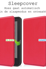 BASEY. Hoes Geschikt voor Kobo Clara 2E Hoesje Bookcase Cover Hoes - Hoesje Geschikt voor Kobo Clara 2E Hoes Cover Case - Rood