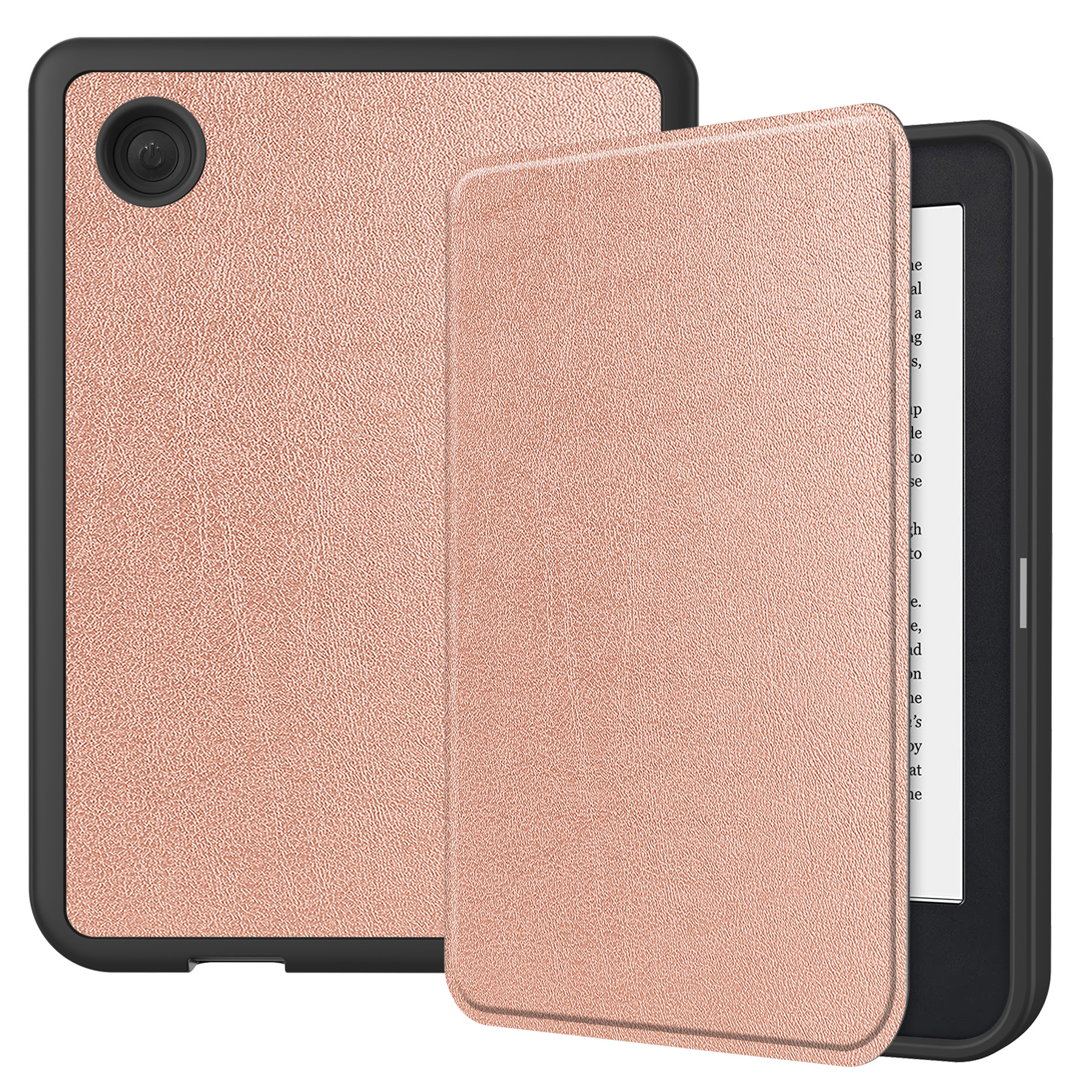 BASEY. Hoes Geschikt voor Kobo Clara 2E Hoesje Bookcase Cover Hoes - Hoesje Geschikt voor Kobo Clara 2E Hoes Cover Case - Rosé Goud