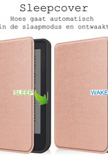 BASEY. Hoes Geschikt voor Kobo Clara 2E Hoesje Bookcase Cover Hoes - Hoesje Geschikt voor Kobo Clara 2E Hoes Cover Case - Rosé Goud