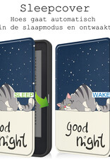 BASEY. Hoes Geschikt voor Kobo Clara 2E Hoesje Bookcase Cover Hoes - Hoesje Geschikt voor Kobo Clara 2E Hoes Cover Case - Kat