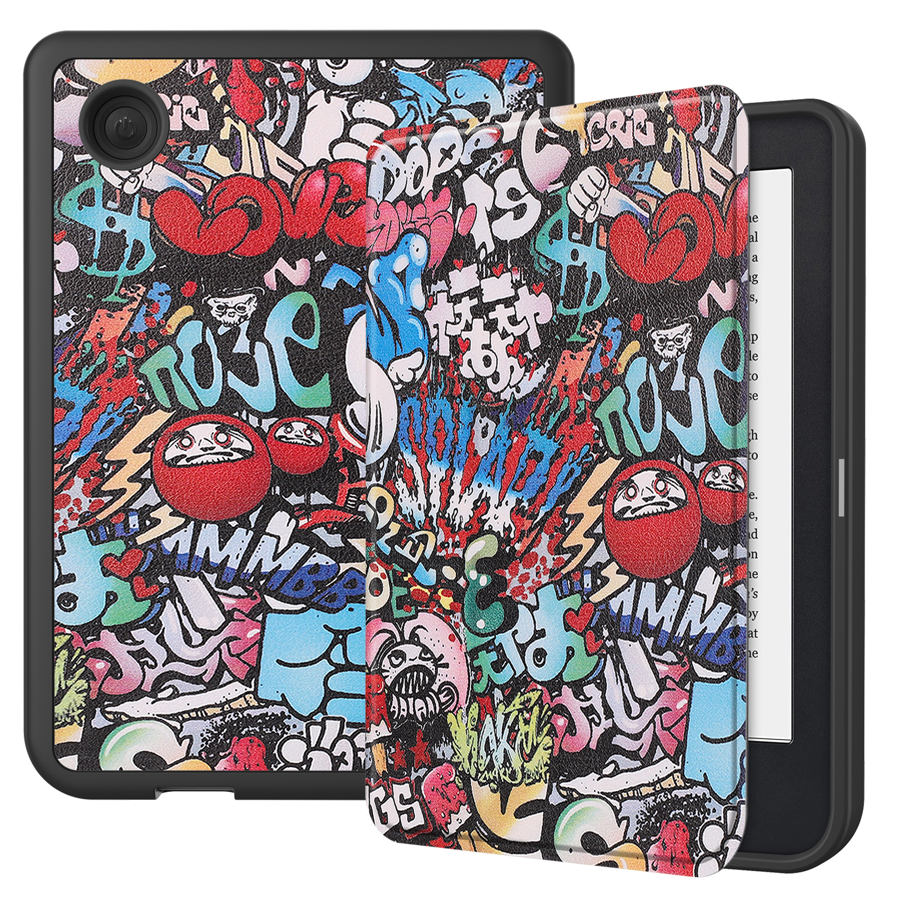 BASEY. Hoes Geschikt voor Kobo Clara 2E Hoesje Bookcase Cover Hoes - Hoesje Geschikt voor Kobo Clara 2E Hoes Cover Case - Graffity