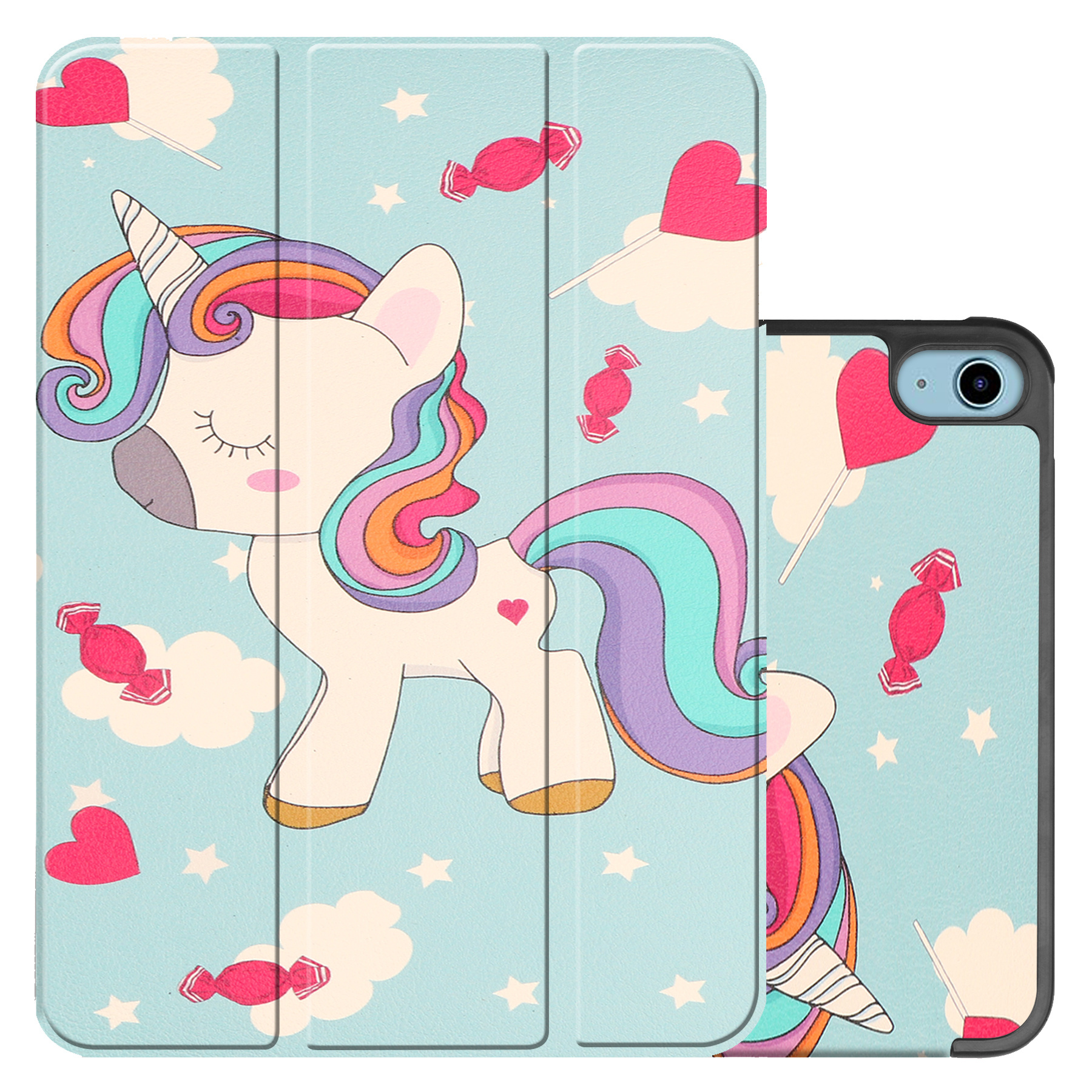 NoXx Hoesje Geschikt voor iPad 2022 Hoesje Case Hard Cover Hoes Book Case - Eenhoorn