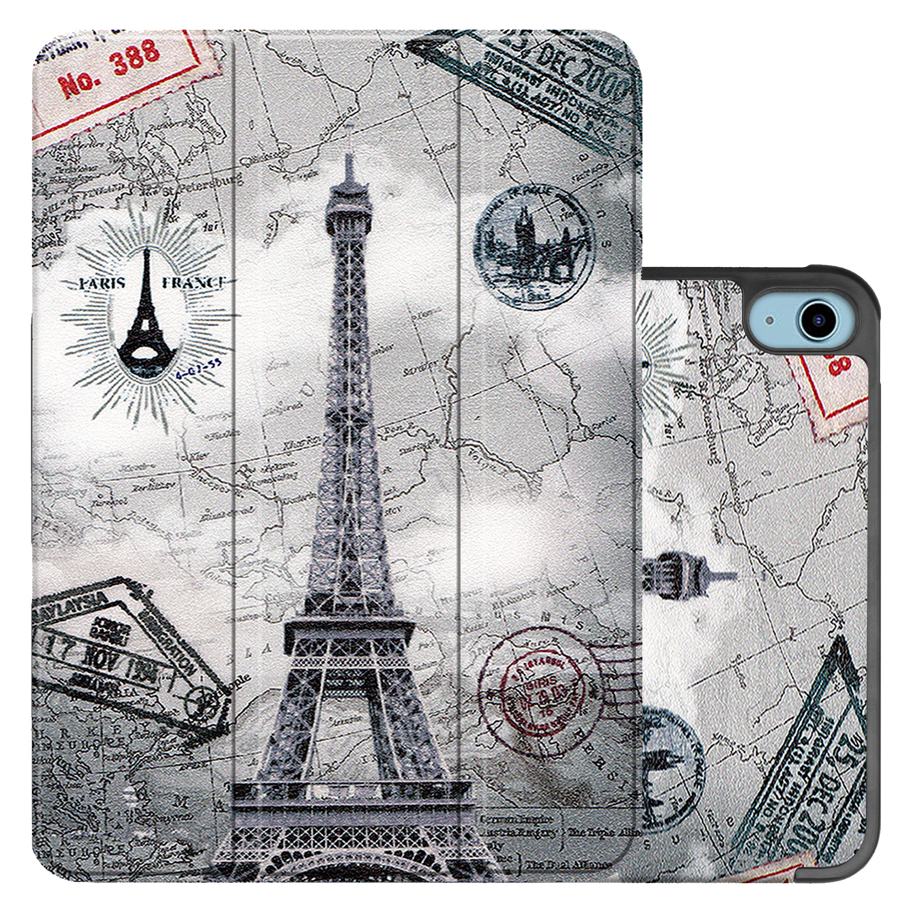 NoXx Hoesje Geschikt voor iPad 2022 Hoesje Case Hard Cover Hoes Book Case - Eiffeltoren