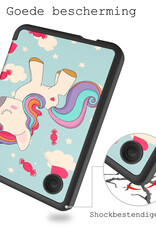 BASEY. Hoes Geschikt voor Kobo Clara 2E Hoesje Bookcase Cover Hoes - Hoesje Geschikt voor Kobo Clara 2E Hoes Cover Case - Eenhoorn