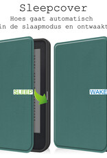 BASEY. Hoes Geschikt voor Kobo Clara 2E Hoesje Bookcase Cover Hoes - Hoesje Geschikt voor Kobo Clara 2E Hoes Cover Case - Donkergroen