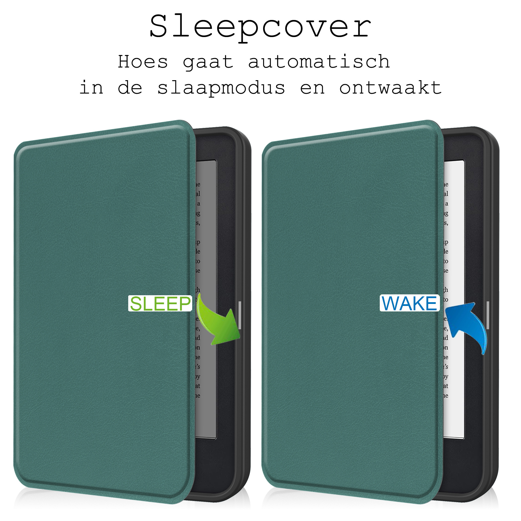 BASEY. Hoes Geschikt voor Kobo Clara 2E Hoesje Bookcase Cover Hoes - Hoesje Geschikt voor Kobo Clara 2E Hoes Cover Case - Donkergroen