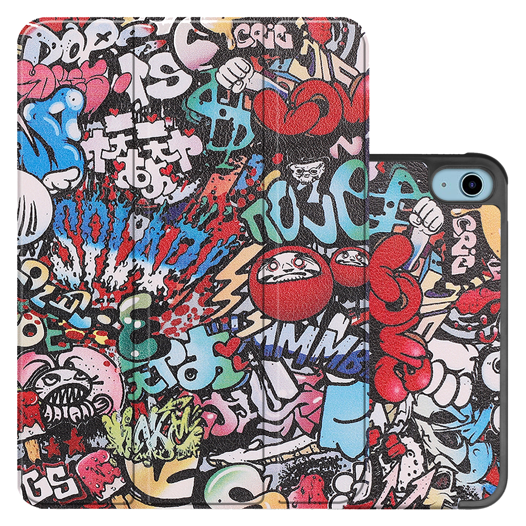 NoXx Hoesje Geschikt voor iPad 2022 Hoesje Case Hard Cover Hoes Book Case - Graffity
