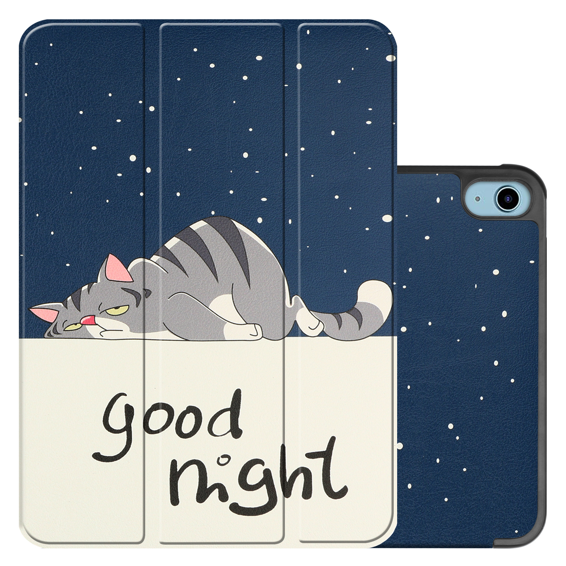NoXx Hoesje Geschikt voor iPad 2022 Hoesje Case Hard Cover Hoes Book Case - Kat