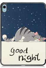 NoXx Hoesje Geschikt voor iPad 2022 Hoesje Case Hard Cover Hoes Book Case - Kat