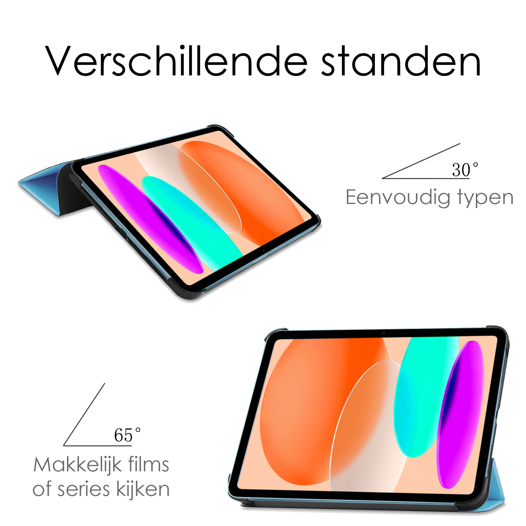 NoXx Hoesje Geschikt voor iPad 2022 Hoesje Case Hard Cover Hoes Book Case - Lichtblauw