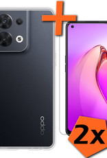 Nomfy Hoesje Geschikt voor OPPO Reno 8 Pro Hoesje Siliconen Cover Case Met 2x Screenprotector - Hoes Geschikt voor OPPO Reno 8 Pro Hoes Back Case - Transparant