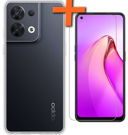 Nomfy Oppo Reno8 Pro Hoesje Siliconen Met Screenprotector - Transparant