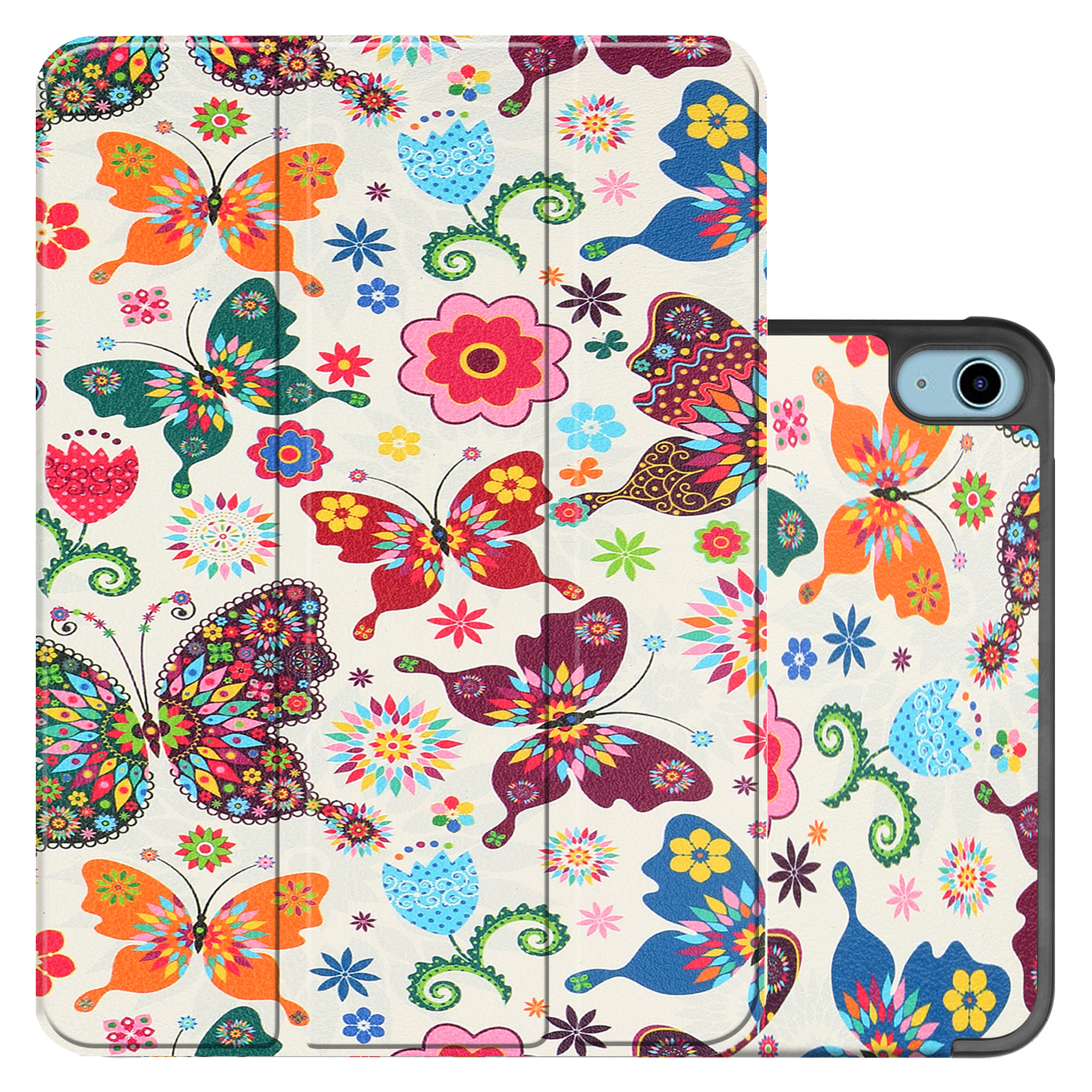 NoXx Hoesje Geschikt voor iPad 2022 Hoesje Case Hard Cover Hoes Book Case - Vlinders