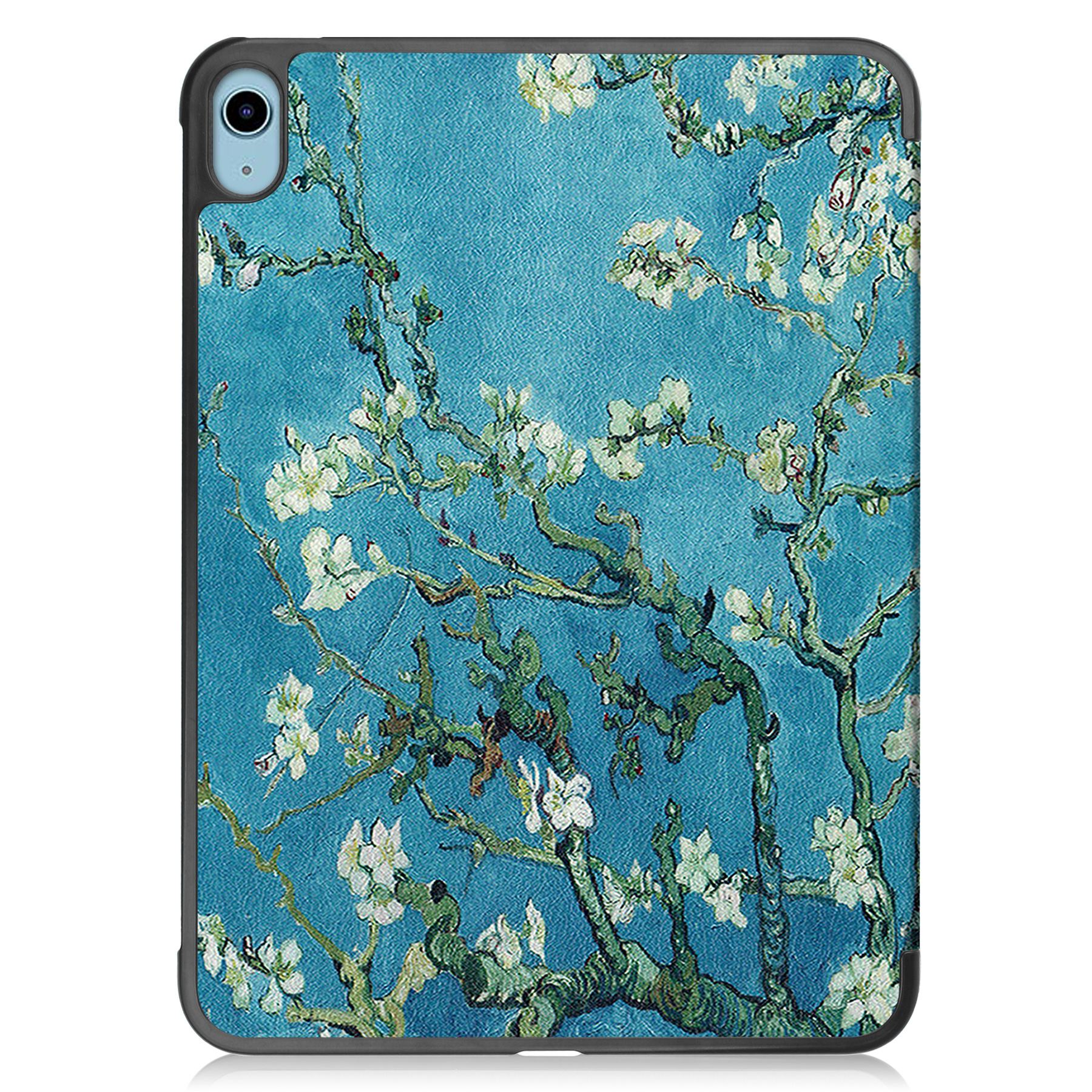 Nomfy Hoes Geschikt voor iPad 2022 Hoes Tri-fold Tablet Hoesje Case - Hoesje Geschikt voor iPad 10 Hoesje Hardcover Bookcase - Bloesem