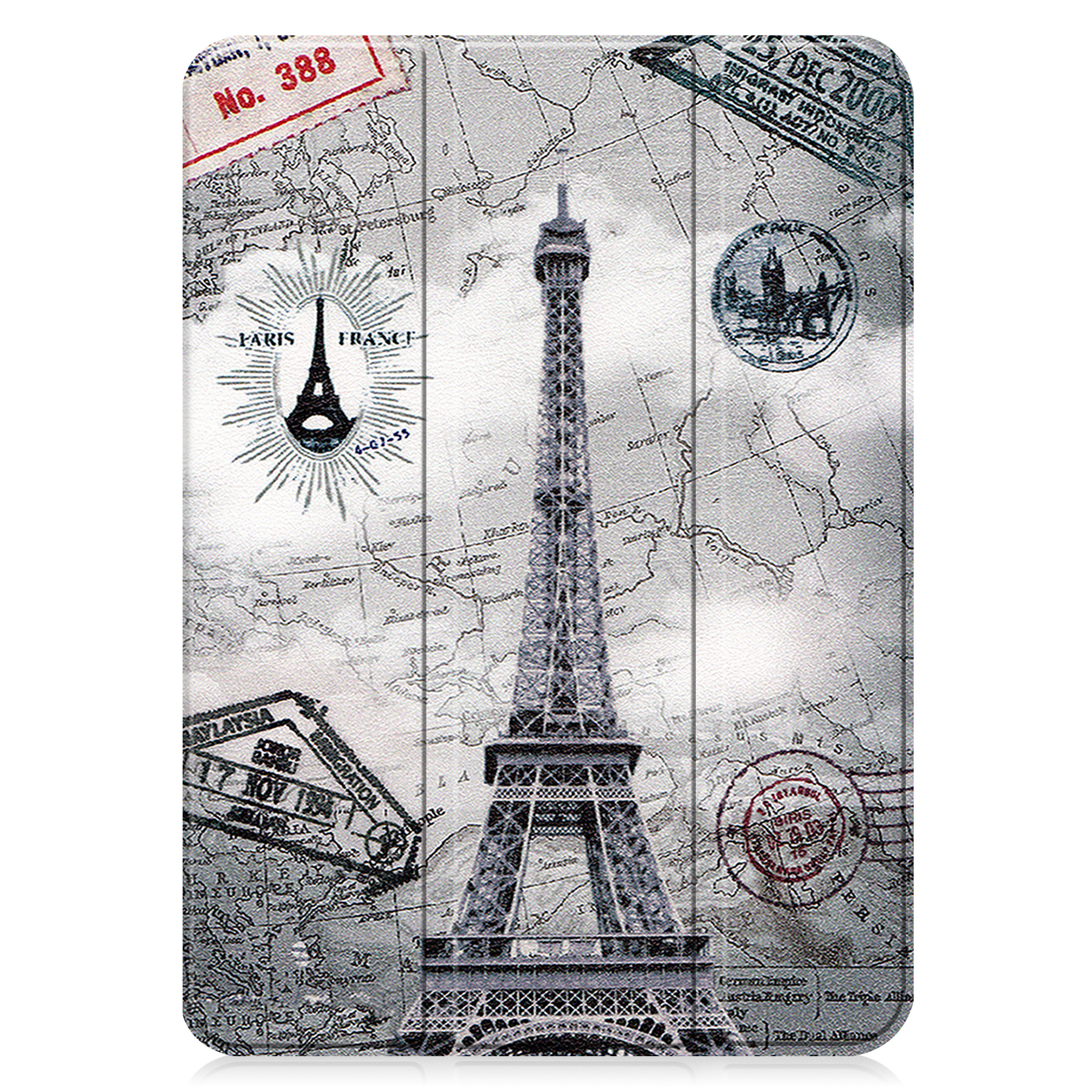 Nomfy Hoes Geschikt voor iPad 2022 Hoes Tri-fold Tablet Hoesje Case - Hoesje Geschikt voor iPad 10 Hoesje Hardcover Bookcase - Eiffeltoren