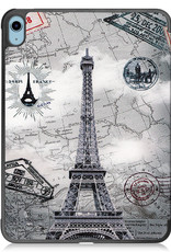 iPad 10 Hoesje Book Case Hard Cover Hoes - iPad 10 2022 Hoes Hardcase - Eiffeltoren