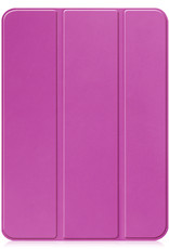 Nomfy Hoes Geschikt voor iPad 2022 Hoes Tri-fold Tablet Hoesje Case - Hoesje Geschikt voor iPad 10 Hoesje Hardcover Bookcase - Paars