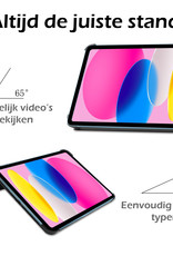 Nomfy Hoes Geschikt voor iPad 2022 Hoes Tri-fold Tablet Hoesje Case - Hoesje Geschikt voor iPad 10 Hoesje Hardcover Bookcase - Paars