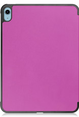 Nomfy Hoes Geschikt voor iPad 2022 Hoes Tri-fold Tablet Hoesje Case - Hoesje Geschikt voor iPad 10 Hoesje Hardcover Bookcase - Paars