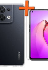 Nomfy Hoesje Geschikt voor OPPO Reno 8 Hoesje Siliconen Cover Case Met Screenprotector - Hoes Geschikt voor OPPO Reno 8 Hoes Back Case - Transparant