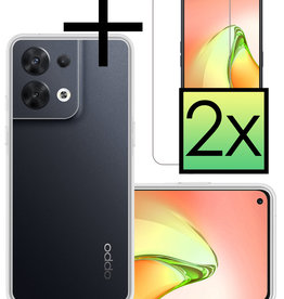 NoXx NoXx Oppo Reno8 Hoesje Siliconen Met 2x Screenprotector - Transparant