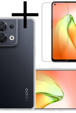 NoXx Hoes Geschikt voor OPPO Reno 8 Hoesje Cover Siliconen Back Case Hoes Met Screenprotector - Transparant