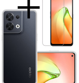 NoXx Oppo Reno8 Hoesje Siliconen Met Screenprotector - Transparant