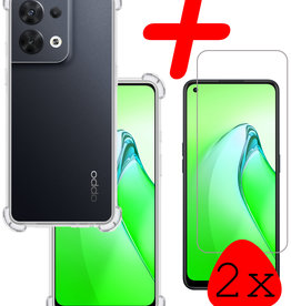 BASEY. Oppo Reno8 Hoesje Shockproof Met 2x Screenprotector