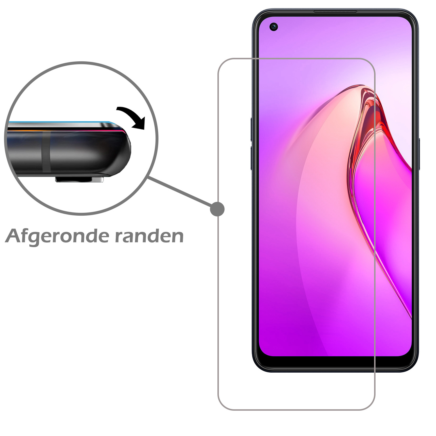 Nomfy Screenprotector Geschikt voor OPPO Reno 8 Screenprotector Bescherm Glas Tempered Glass - Screenprotector Geschikt voor OPPO Reno 8 Screen Protector - 3 PACK