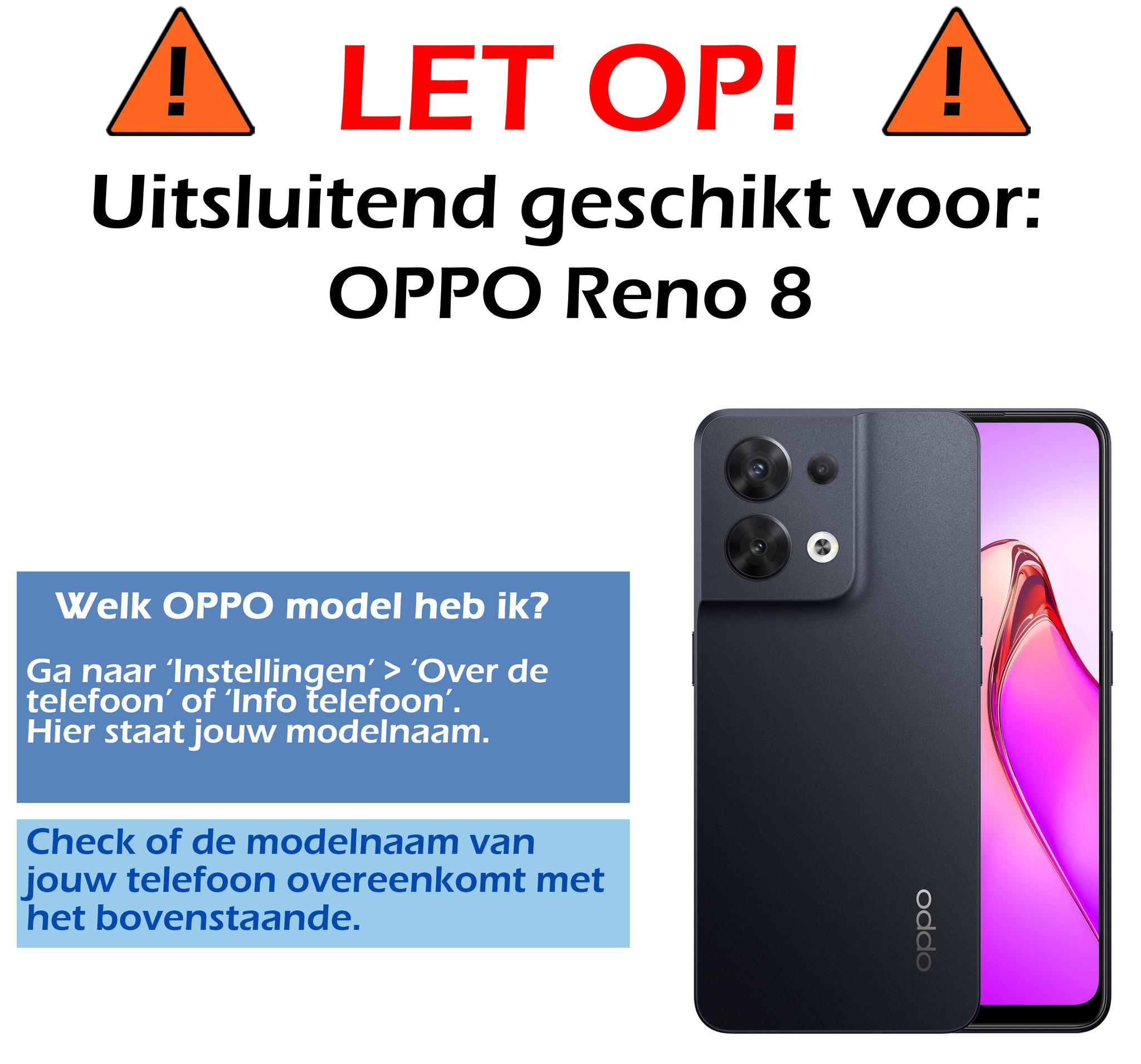 Nomfy Screenprotector Geschikt voor OPPO Reno 8 Screenprotector Bescherm Glas Tempered Glass - Screenprotector Geschikt voor OPPO Reno 8 Screen Protector - 3 PACK