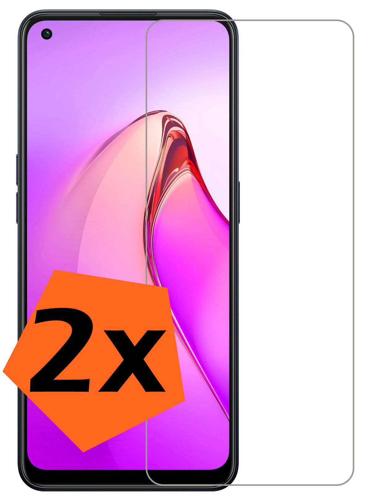 Nomfy Screenprotector Geschikt voor OPPO Reno 8 Screenprotector Bescherm Glas Tempered Glass - Screenprotector Geschikt voor OPPO Reno 8 Screen Protector - 2 PACK