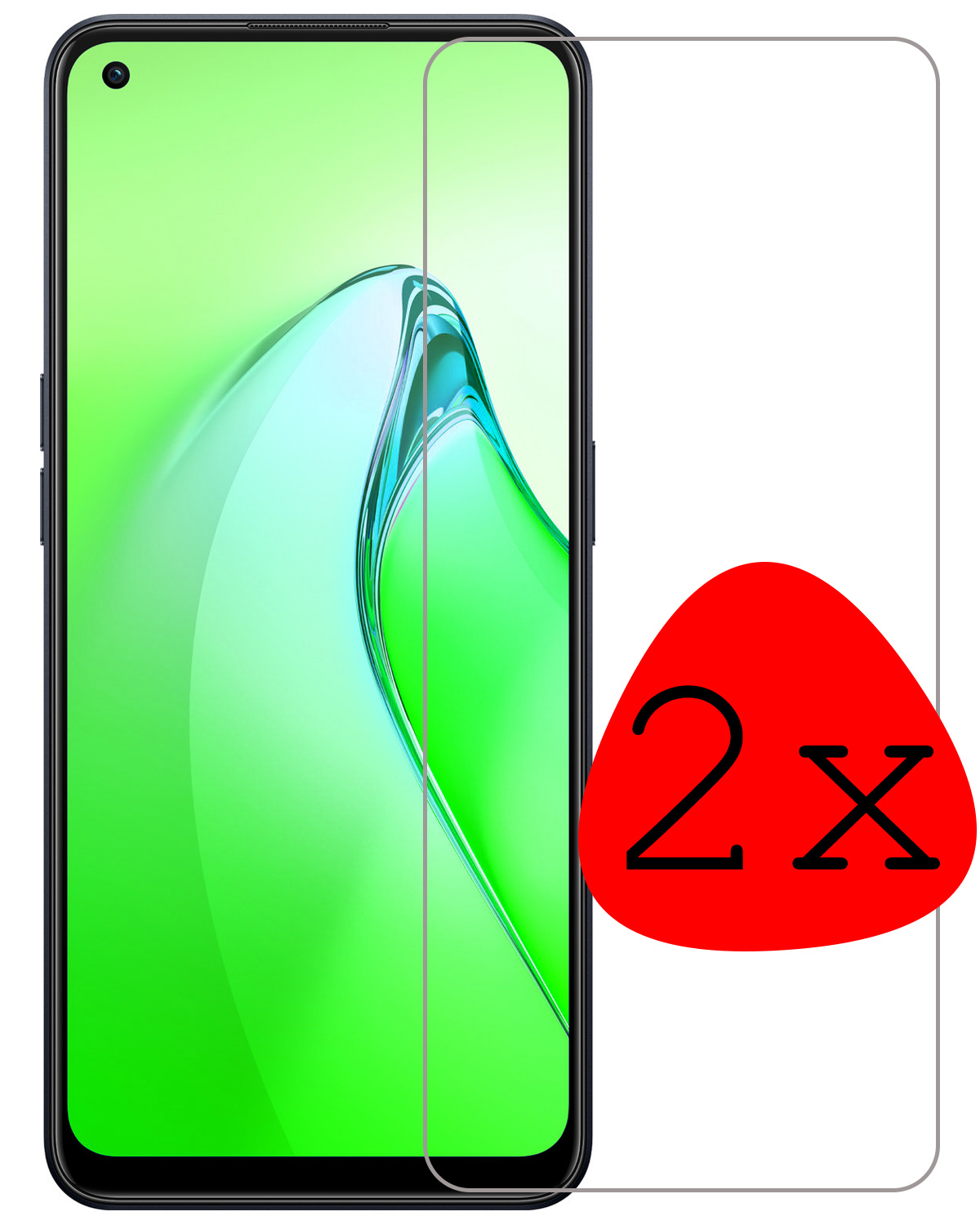 BASEY. Screenprotector Geschikt voor OPPO Reno 8 Screenprotector Tempered Glass - Screenprotector Geschikt voor OPPO Reno 8 Beschermglas Screen Protector Glas - 2 Stuks