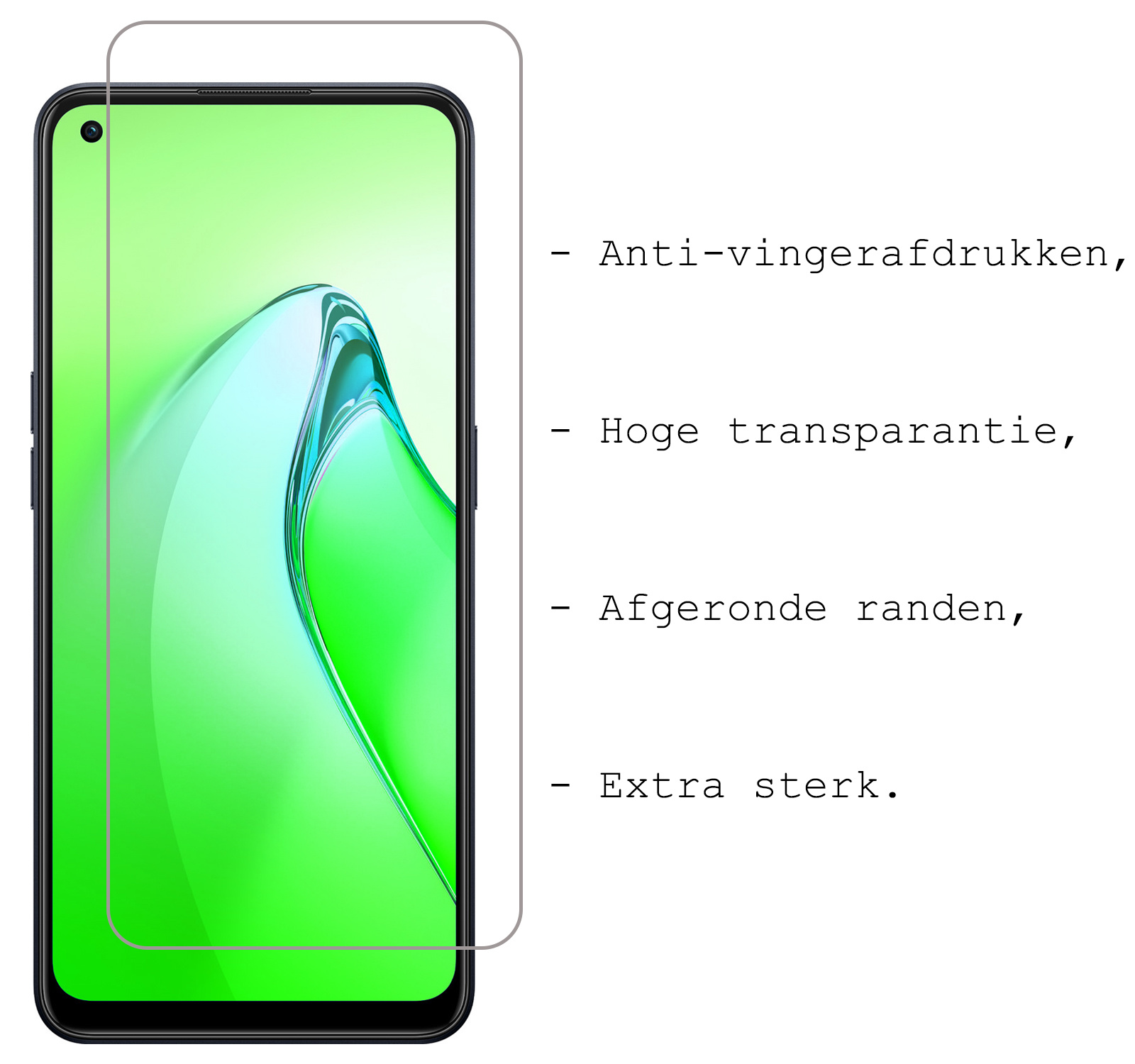 BASEY. Screenprotector Geschikt voor OPPO Reno 8 Screenprotector Tempered Glass - Screenprotector Geschikt voor OPPO Reno 8 Beschermglas Screen Protector Glas