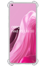 OPPO Find X5 Lite Hoesje Transparant Cover Shock Proof Case Hoes Met 2x Screenprotector