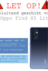 Hoes Geschikt voor OPPO Find X5 Lite Hoesje Siliconen Back Cover Case Met Screenprotector - Hoesje Geschikt voor OPPO X5 Lite Hoes Cover Hoesje - Donkerblauw
