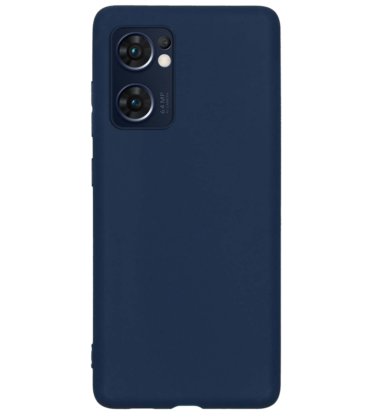 BASEY. Hoes Geschikt voor OPPO Find X5 Lite Hoesje Siliconen Back Cover Case Met Screenprotector - Hoesje Geschikt voor OPPO X5 Lite Hoes Cover Hoesje - Donkerblauw