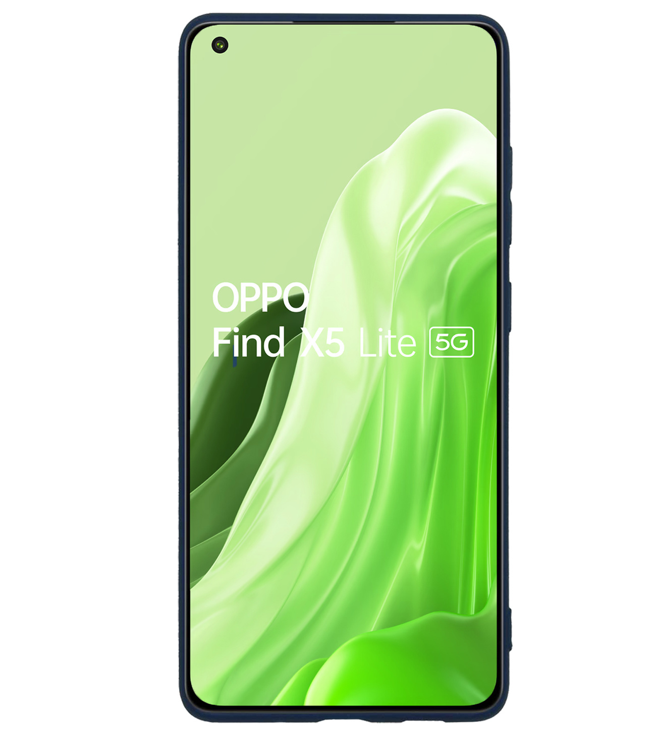 BASEY. Hoes Geschikt voor OPPO Find X5 Lite Hoesje Siliconen Back Cover Case Met Screenprotector - Hoesje Geschikt voor OPPO X5 Lite Hoes Cover Hoesje - Donkerblauw