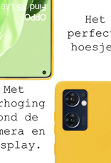 BASEY. Hoes Geschikt voor OPPO Find X5 Lite Hoesje Siliconen Back Cover Case Met Screenprotector - Hoesje Geschikt voor OPPO X5 Lite Hoes Cover Hoesje - Geel