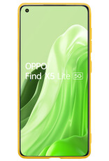 BASEY. Hoes Geschikt voor OPPO Find X5 Lite Hoesje Siliconen Back Cover Case Met Screenprotector - Hoesje Geschikt voor OPPO X5 Lite Hoes Cover Hoesje - Geel