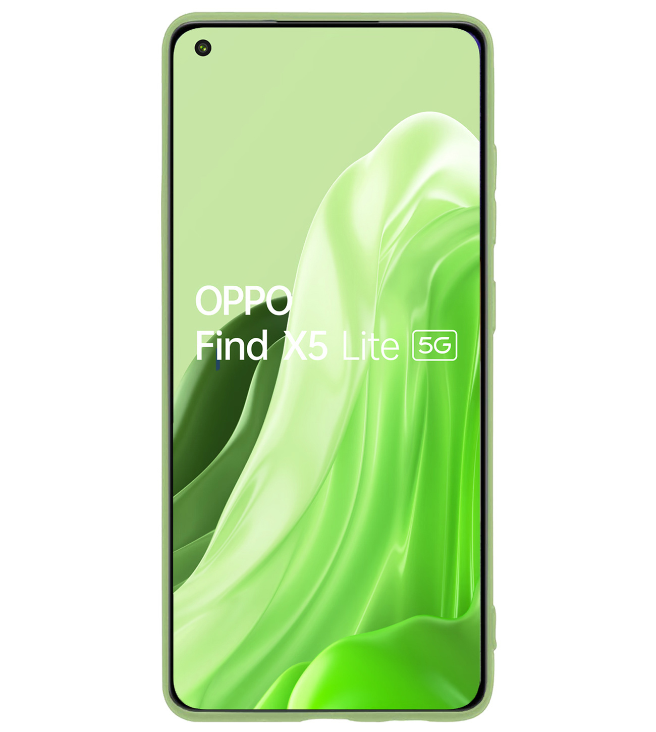 Hoes Geschikt voor OPPO Find X5 Lite Hoesje Siliconen Back Cover Case Met Screenprotector - Hoesje Geschikt voor OPPO X5 Lite Hoes Cover Hoesje - Groen