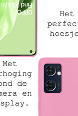BASEY. Hoes Geschikt voor OPPO Find X5 Lite Hoesje Siliconen Back Cover Case Met Screenprotector - Hoesje Geschikt voor OPPO X5 Lite Hoes Cover Hoesje - Lichtroze