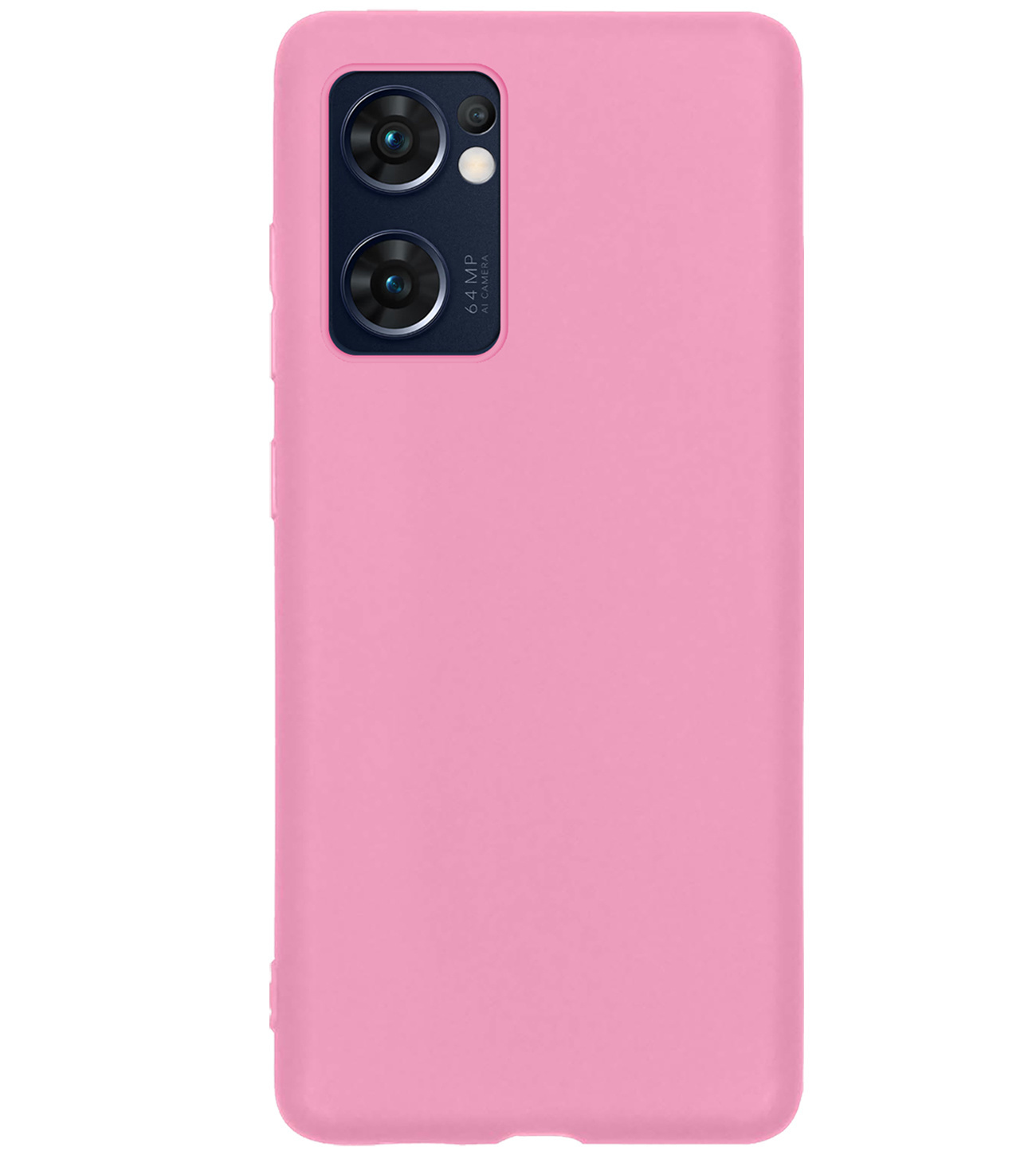 BASEY. Hoes Geschikt voor OPPO Find X5 Lite Hoesje Siliconen Back Cover Case Met Screenprotector - Hoesje Geschikt voor OPPO X5 Lite Hoes Cover Hoesje - Lichtroze
