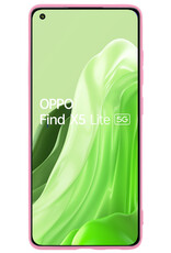 BASEY. Hoes Geschikt voor OPPO Find X5 Lite Hoesje Siliconen Back Cover Case Met Screenprotector - Hoesje Geschikt voor OPPO X5 Lite Hoes Cover Hoesje - Lichtroze