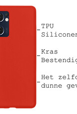BASEY. Hoes Geschikt voor OPPO Find X5 Lite Hoesje Siliconen Back Cover Case Met Screenprotector - Hoesje Geschikt voor OPPO X5 Lite Hoes Cover Hoesje - Rood