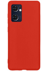BASEY. Hoes Geschikt voor OPPO Find X5 Lite Hoesje Siliconen Back Cover Case Met Screenprotector - Hoesje Geschikt voor OPPO X5 Lite Hoes Cover Hoesje - Rood